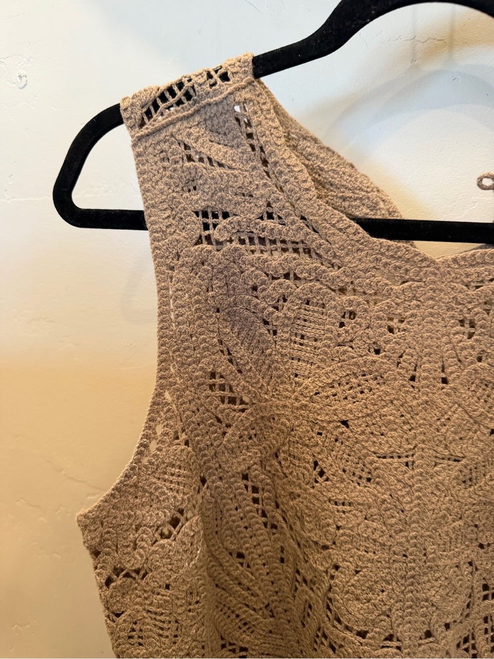 AND/OR The Label Taupe Crochet Sleeveless Crop Tank - Picture 6 of 6